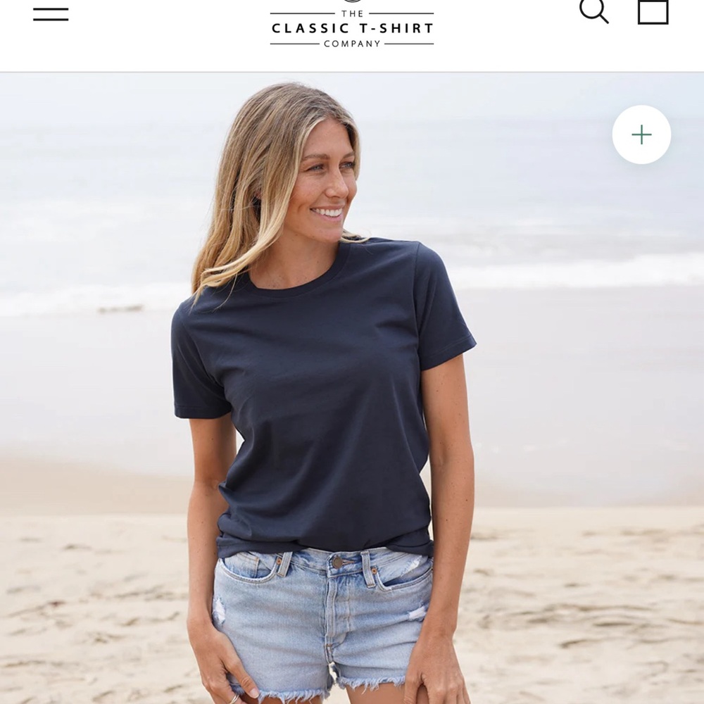 Navy 100% organic cotton t-shirt from The Classic T-Shirt company